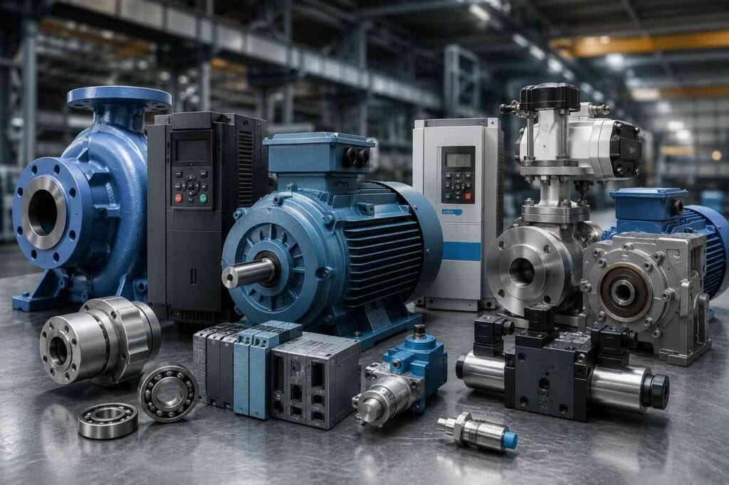 Hersteller von Industriekomponenten wie Elektromotoren, Pumpen, Getriebe und Automatisierungstechnik