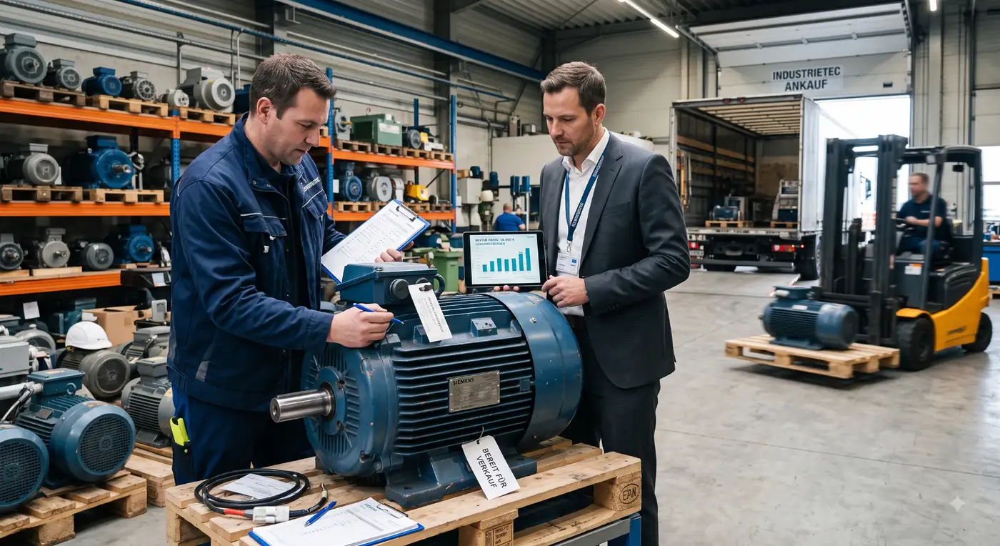 Bewertung eines Elektromotors beim Industrieankauf durch Industrietec